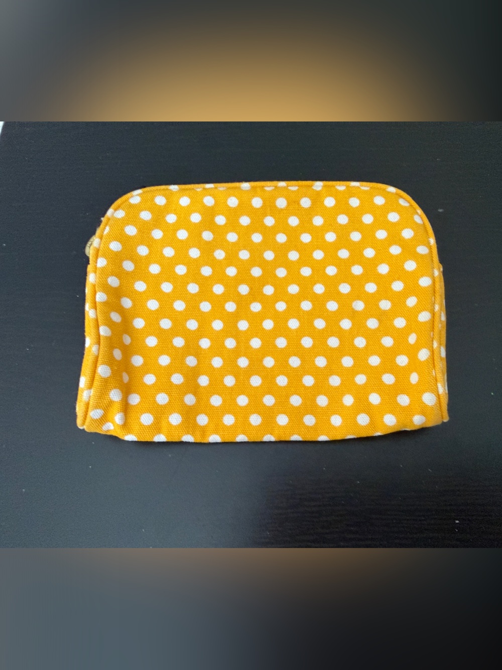 J. Crew Yellow Polka Dot Zip Pouch